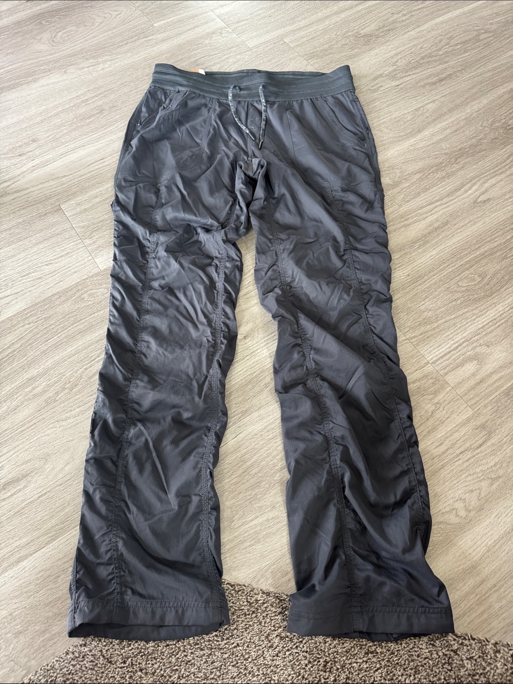 The North Face Women's Charcoal Black Track Pants with Drawstring Waist